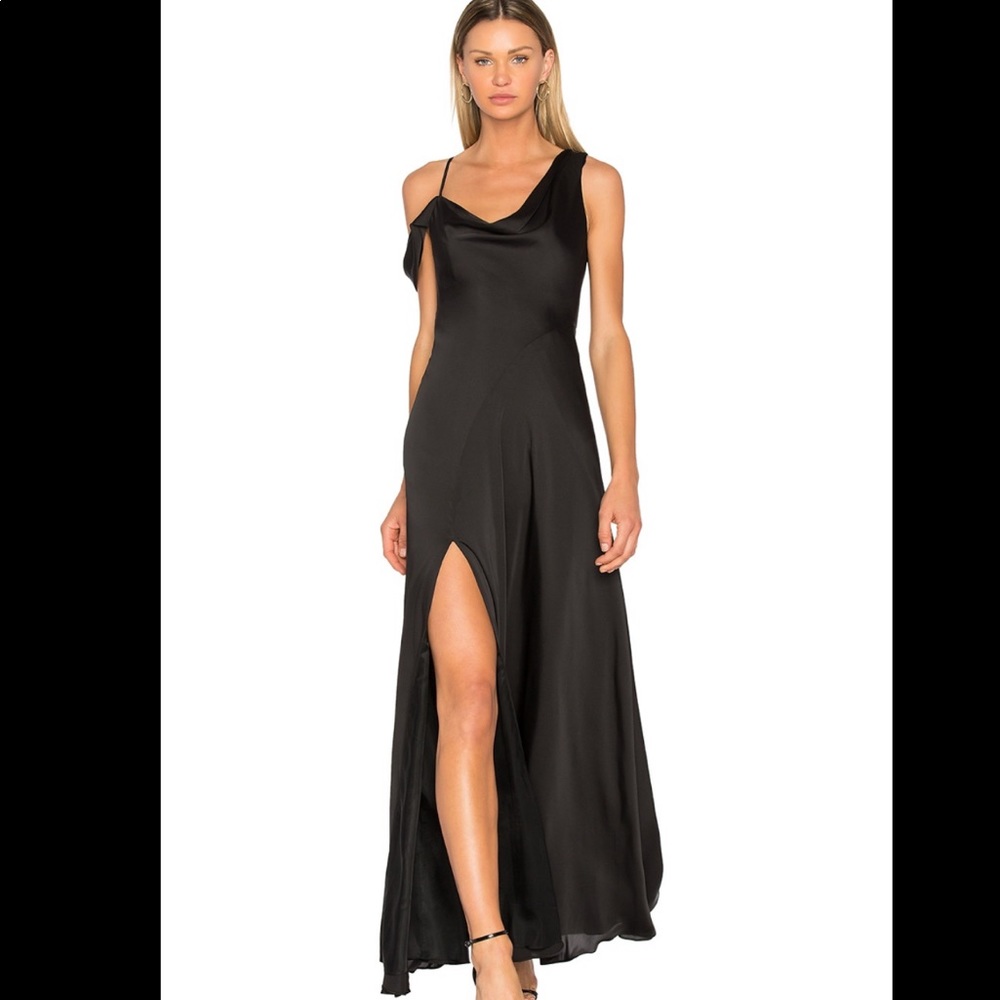 Jill Jill Stuart Satin Asymmetric Drape Gown